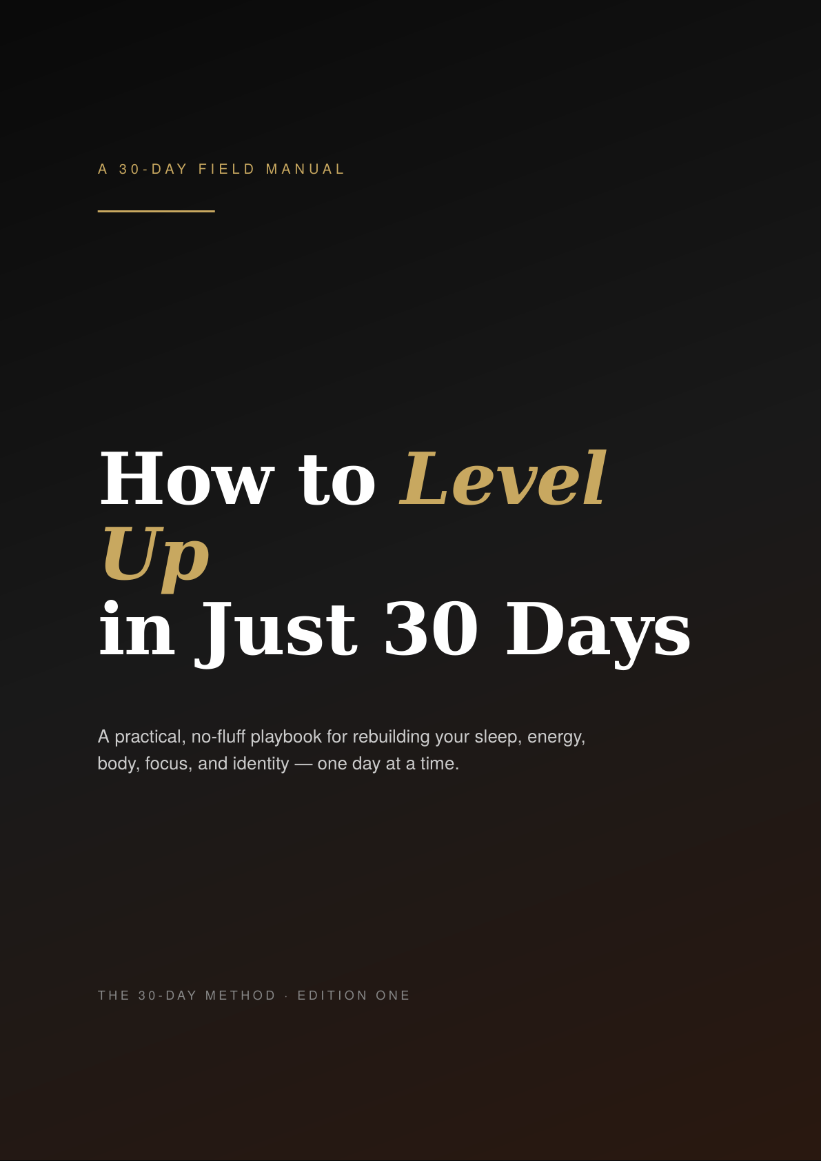 Cover of The 30-Day Method — How to Level Up in Just 30 Days